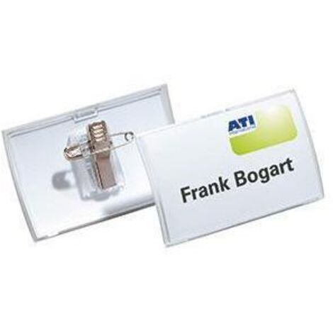 Namensschild CLICK FOLD 75 x 40 mm (B x H) Kombiklemme transparent 25 St./Pack.