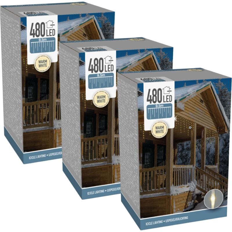 Nampook Icicle lighting - set of 3 - 480 led - 9,5