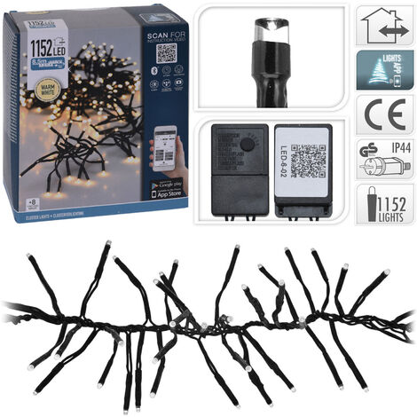 MULTISTORE 2002 Nampook Weihnachtsbaumbeleuchtung 8.5 Meter - 1152LED - für Innen und Außen - Warmweiß