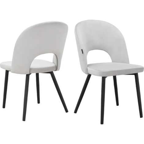 Nancy-Lot de 2 chaises gris clair