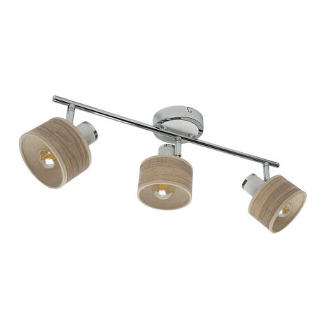 Nando 3xe14 cromo-bianco/mad.clear faretti orientabili 16x51x10 cm