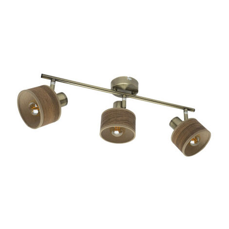 Nando 3xe14 Leder/dunkelbraun verstellbare Scheinwerferleiste 16x51x10 cm