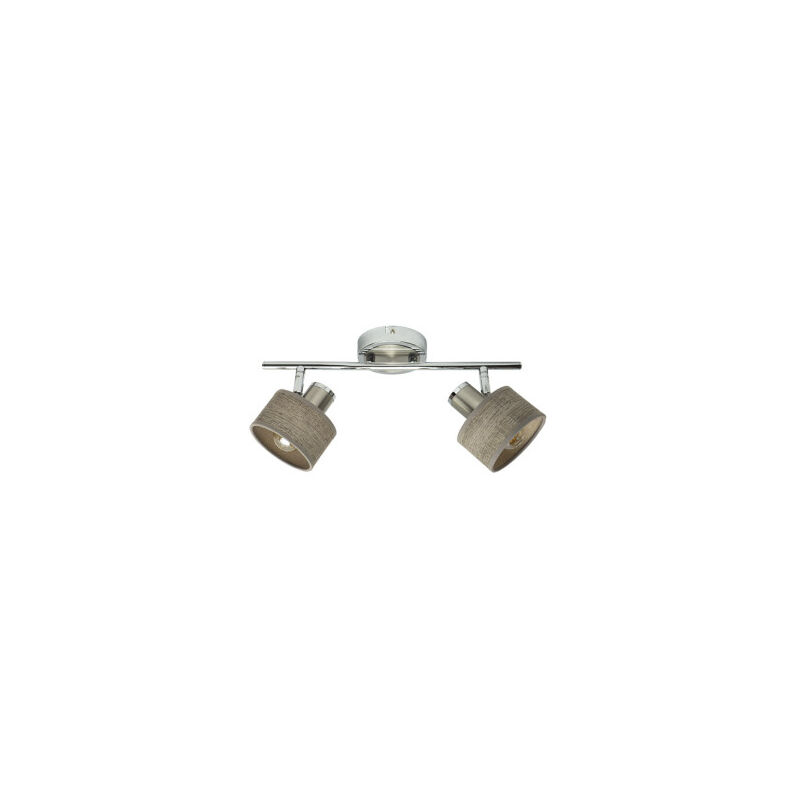 Fabrilamp - Nando strip 2xe14 chrom-nickel/mad.grey verstellbare Strahler 16x36,5x10 cm
