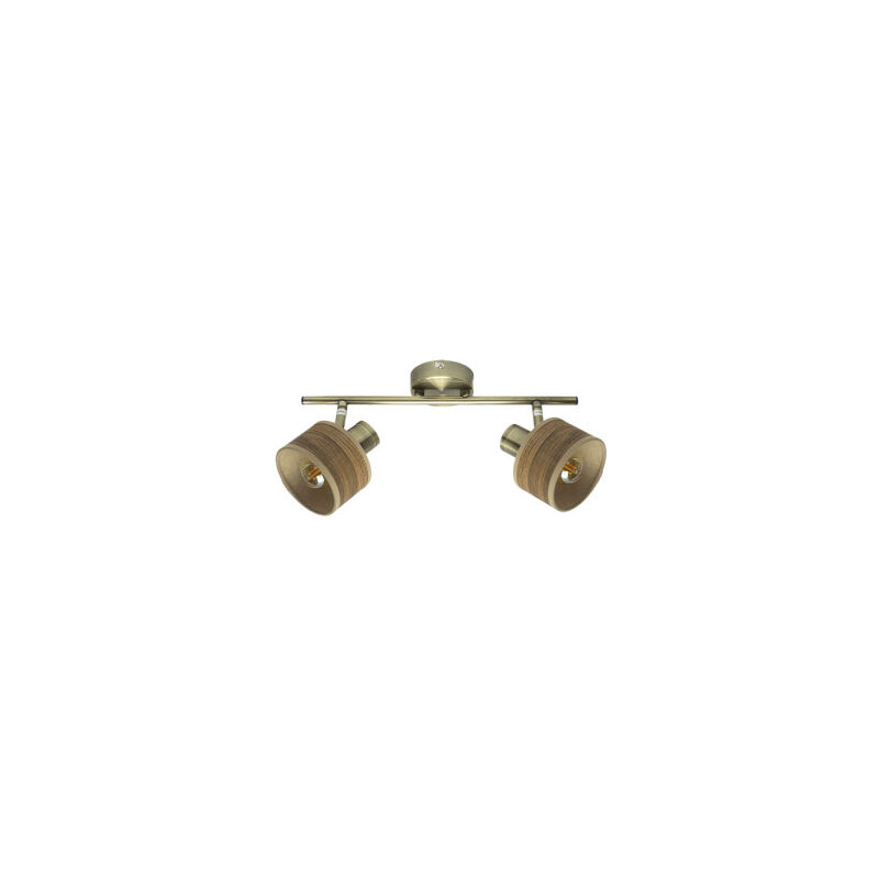 Fabrilamp - Nando 2xe14 Leder/dunkelbraun verstellbare Scheinwerferleiste 16x36,5x10 cm