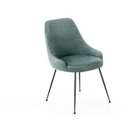 Nandy - Sedia in microfibra effetto velluto blu 1 pz