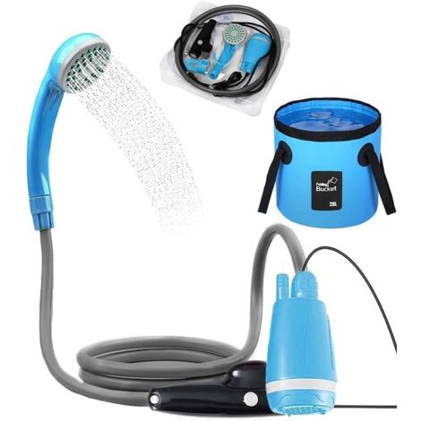 Gistuch – Douche portable rechargeable 20L – Débit 2,5-3,5L/min – Installation facile avec support – Idéale pour camping et randonnées