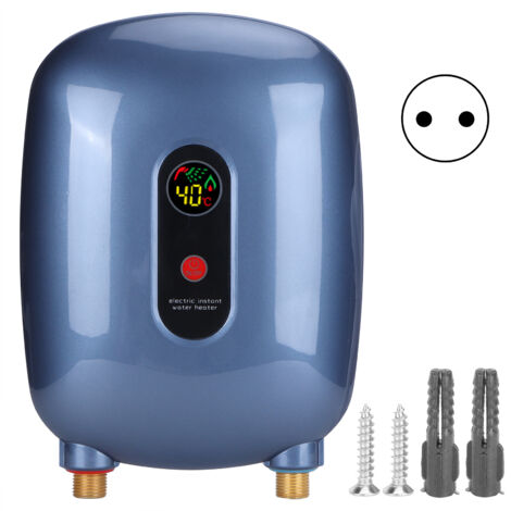Nannigr Chauffe-eau électrique 3 secondes, chauffage instantané de l'eau domestique, salle de bain, douche, prise ue, 220V, 3500W