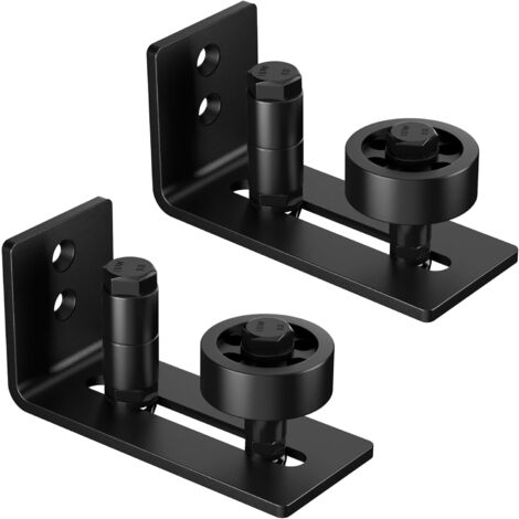 Nannigr - Guide Porte Coulissante sol 2PC Avec Rouleau Réglable 8-en-1 pour Porte Coulissante Systeme Porte Coulissante, Ajustable Côté Inférieur Guidage à galets bon pour Porte Coulissante en Bois