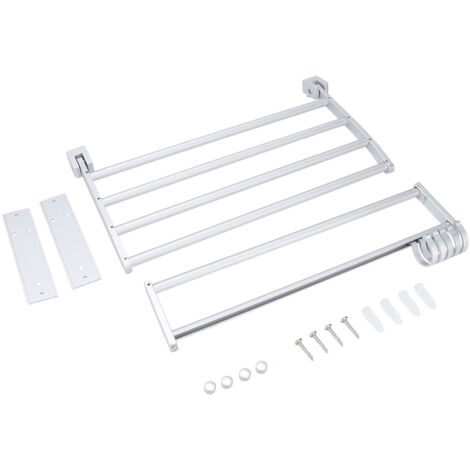 Nannigr Porte-serviettes de bain Double couche en aluminium, espace de salle de bain domestique, support de rangement mural 37cm