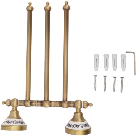Nannigr Porte-serviettes pivotant en laiton Antique, porte-serviettes rotatif pour salle de bain, trois tiges