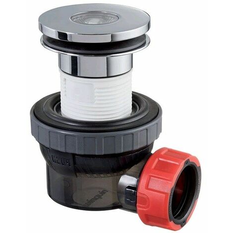 Bonde et siphon de lavabo ultra compact Nano 6.7 D.32 mm Quick-Clac Wirquin 30721241, noir