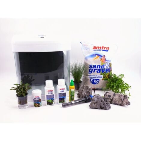 Nano Aquarium XCUBE in weiß inklusive Dekoration