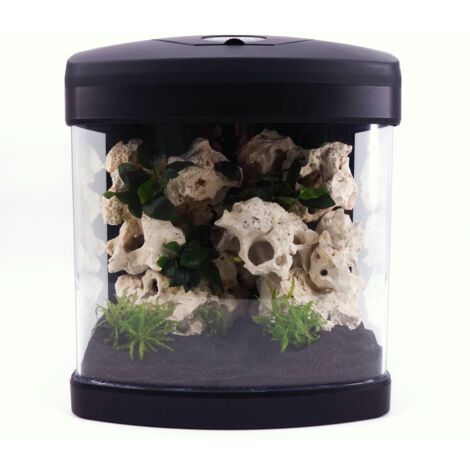 Nano Aquarium XCUBE schwarz Komplettaquarium +LED Beleuchtung +Mondlicht +Filter