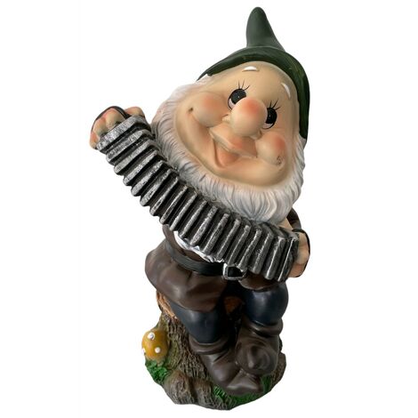 Nano da Giardino in poliresina Altezza 28 cm Statuetta Gnomo per esterno MAMMOLO - 2 Mammolo