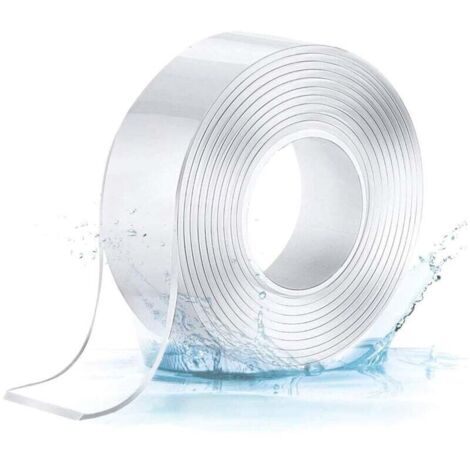 Nano Tape, doppelseitiges Klebeband, multifunktional, rutschfest, transparent, spurlos, waschbar, wiederverwendbar, für Zuhause, 2 mm x 3 cm x 5 m