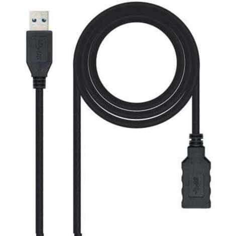 NanoCable 10.01.0902-BK - USB 3.0 Verlängerungskabel, Typ A/M-A/H, Stecker-Buchse, Schwarz, 2 m