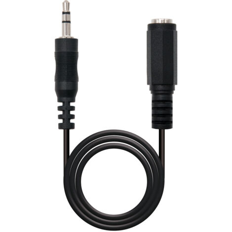 NanoCable 10.24.0203 - Cavo audio stereo, JACK 3.5/M-JACK 3.5/H, maschio-femmina, nero, 3mts