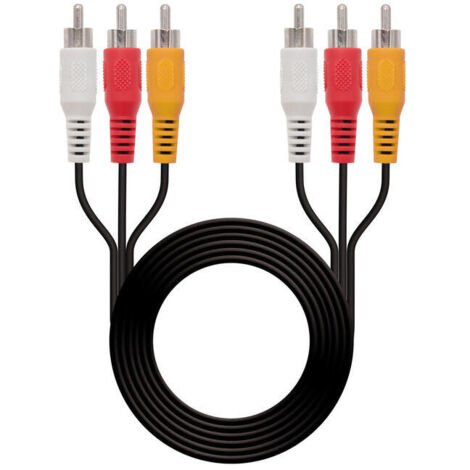 Nanocable 10.24.0802 cable de vídeo compuesto 1,8 m 3 x RCA Negro