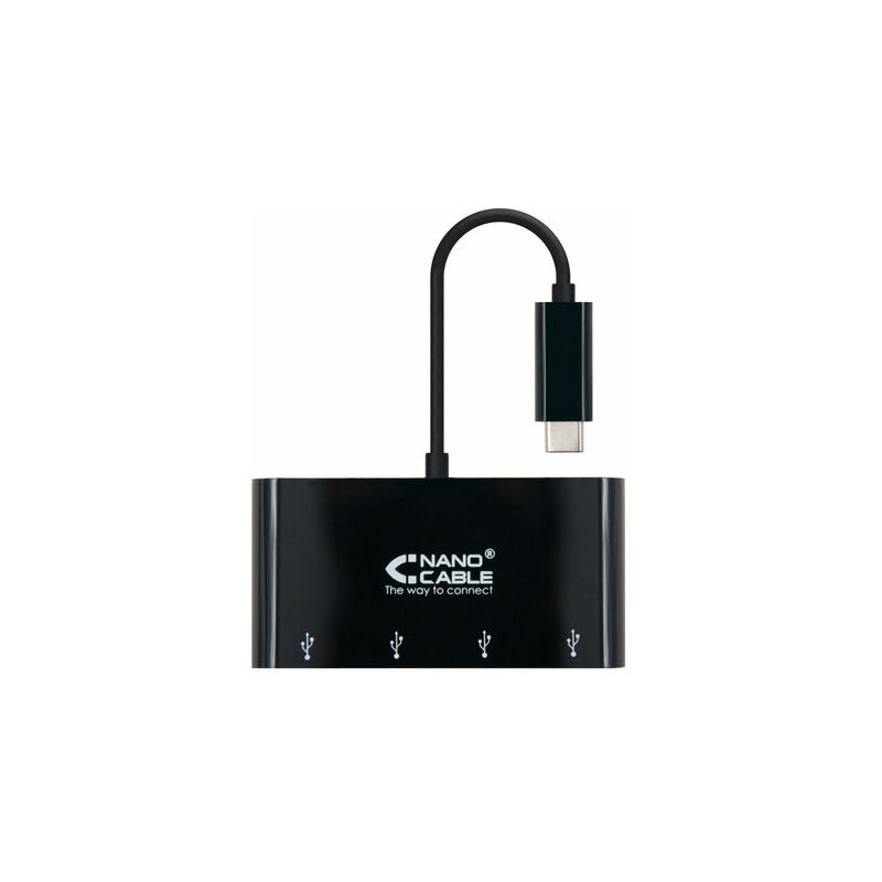 

Adaptador usb-c a 4xusb 3.0 usb-c/m-usb 3.0/h, negro 20cm