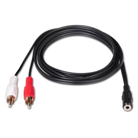 Nanocable - cable audio estéreo jack 3.5/h-2xrca/m - negro - 1.5m