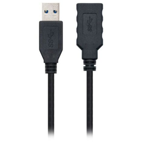 Nanocable - Câble de rallonge USB 3.0 1m connexion a/m-a/h - couleur noir