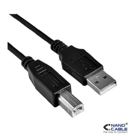 NANO CABLE Cable USB 2.0 Impresora Nanocable 10.01.0105-BK/ USB Tipo-B Macho - USB Macho/ 4.5m/ Negro