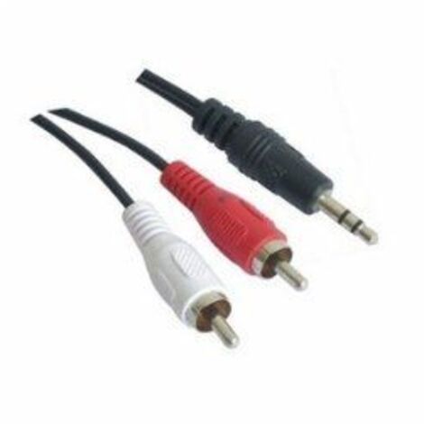 Nanocable - Cavo audio stereo, jack 3.5/m-2xrca/m, nero, 3.0m