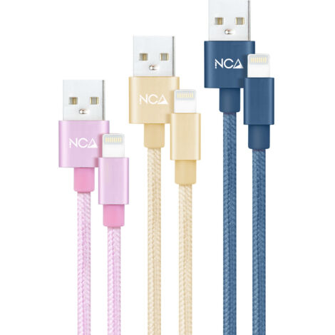 Nanocable Pack de 3 Cables Mallados USB-A Macho a Lightning Macho
Características:
-Compatible con los productos de Apple con conector Lightning.
-Com