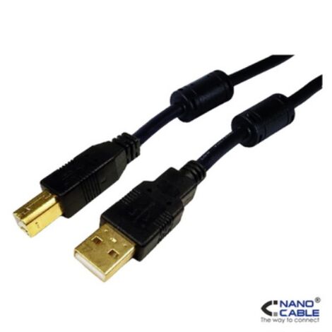 Nanokabel - usb 2.0 Druckerkabel mit Ferriten a/m-b/m schwarz 5m