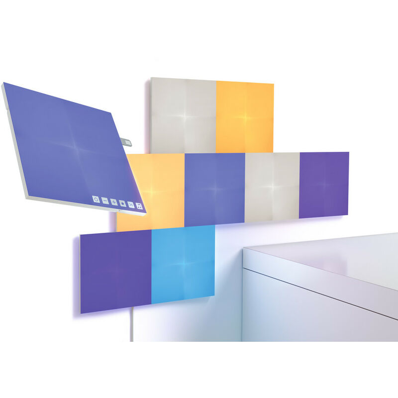 Image of Canvas Starter Kit, 9 Quadrati Pannelli Luminosi Smart led rgbw, da parete interno modulari, Luci Led 16M Colori WiFi, Funziona con Alexa, Sincronia