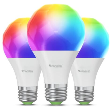 Nanoleaf Essentials Matter Leuchtmittel E27 - Birne A60 RGBW in Weiß 3x 8,5W 3300lm