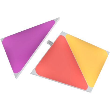 Nanoleaf Shapes Triangle Expansion Pack, 3 Triangoli LED Aggiuntivi RGBW, Applique da Parete Interno Modulari, Luci Led 16M Colori WiFi, Funziona con Alexa, Sincronia Musica e Monitor, Deco e Gaming