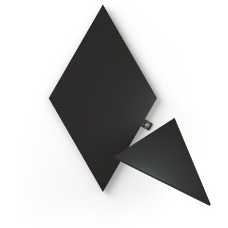 Nanoleaf Shapes Ultra Black Triangle Expansion Pack, 3 Triangoli LED Aggiuntivi RGBW - Applique da Parete Interno Modulari, Luci Led 16M Colori WiFi, Funziona con Alexa, Sincronia Musica e Monitor