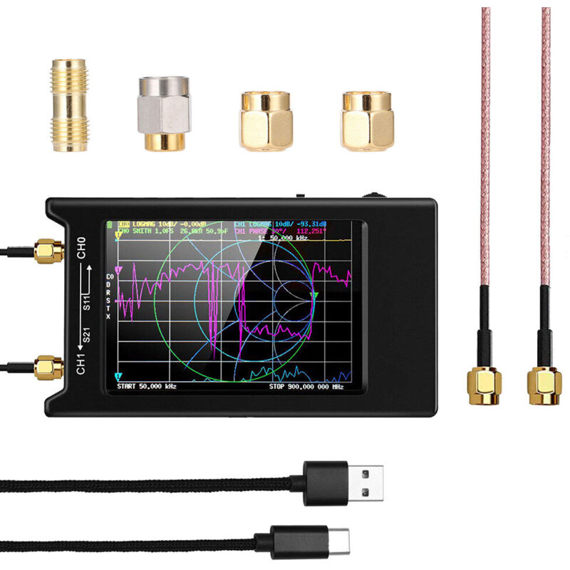 NanoVNA-H4 50KHz1.5GHz Analyseur de réseau vectoriel vna hf vhf uhf uv Analyseur de réseau vectoriel à cristaux liquides 4 pouces