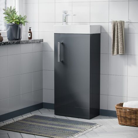 Nanuya 400mm Cloakroom Vanity Basin Unit Grey