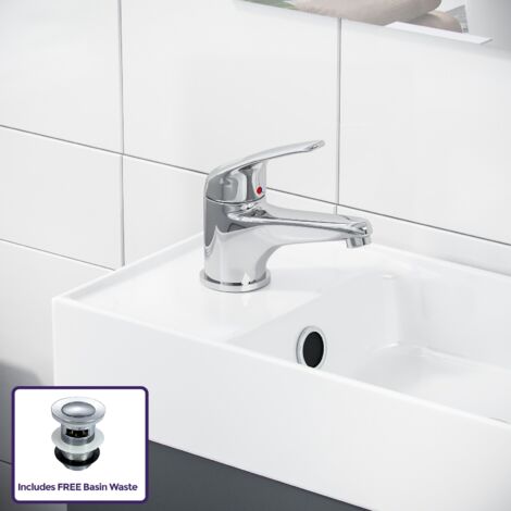 Nanuya 400mm Cloakroom Wall Hung Basin Vanity Unit, Mono Mixer Tap & Waste Dark Grey