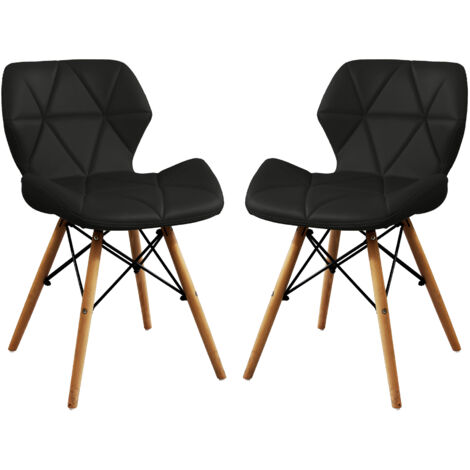 NAOMIE - sedia moderna in ecopelle e legno set da 2