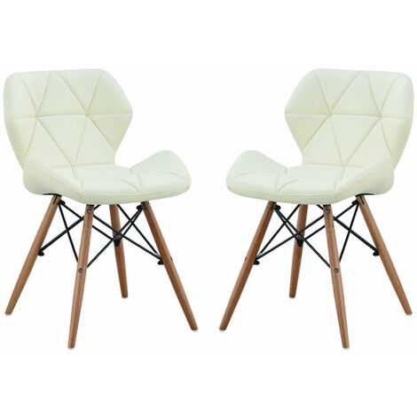 NAOMIE - sedia moderna in ecopelle e legno set da 2