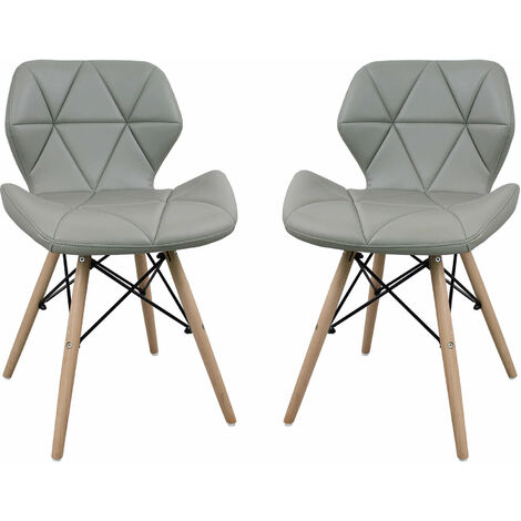 NAOMIE - sedia moderna in ecopelle e legno set da 2