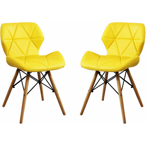 NAOMIE - sedia moderna in ecopelle e legno set da 2