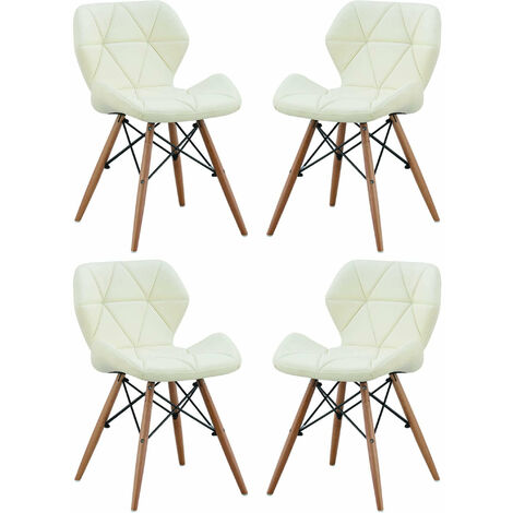 NAOMIE - sedia moderna in ecopelle e legno set da 4