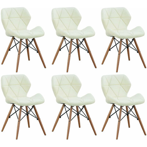 NAOMIE - sedia moderna in ecopelle e legno set da 6