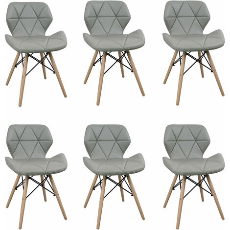 NAOMIE - sedia moderna in ecopelle e legno set da 6