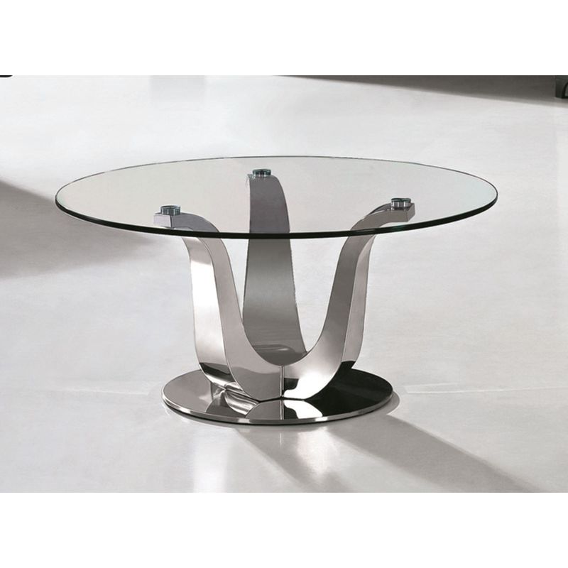 Naples Coffee Table [Glass and Polished Steel]
