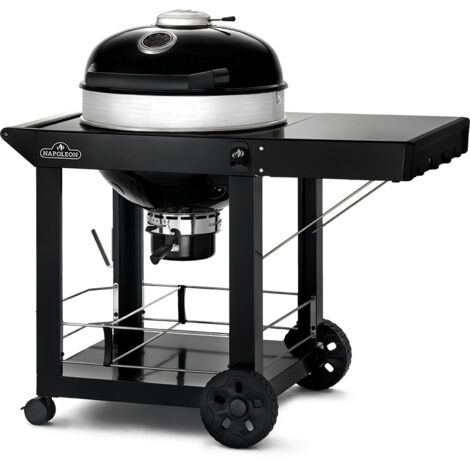 Napoleon – Barbecue à charbon 57 cm sur chariot – Grille en fonte émaillée Wave™ – Thermomètre ACCU-PROBE™ – Récipient à cendres amovible