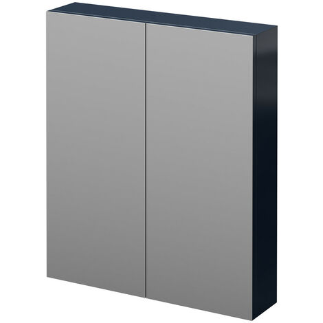Napoli Deep Blue 600mm Wall Mounted Mirrored Cabinet