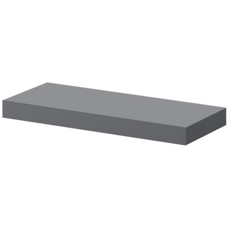 Napoli Gloss Grey 30cm Floating Bathroom Shelf