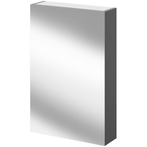Napoli Gloss Grey 500mm Wall Mounted Mirrored Cabinet
