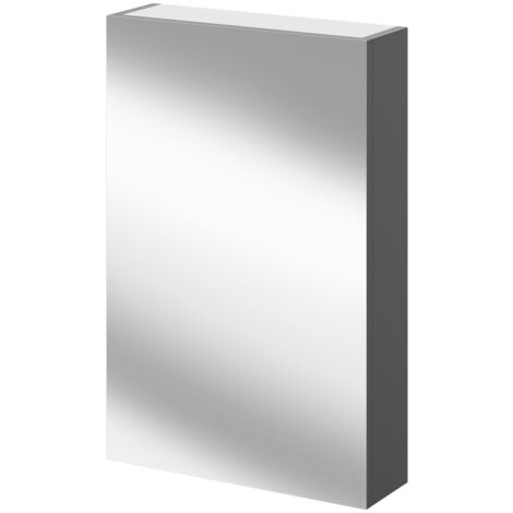 Napoli Gloss Grey 500mm Wall Mounted Mirrored Cabinet - Grey Gloss