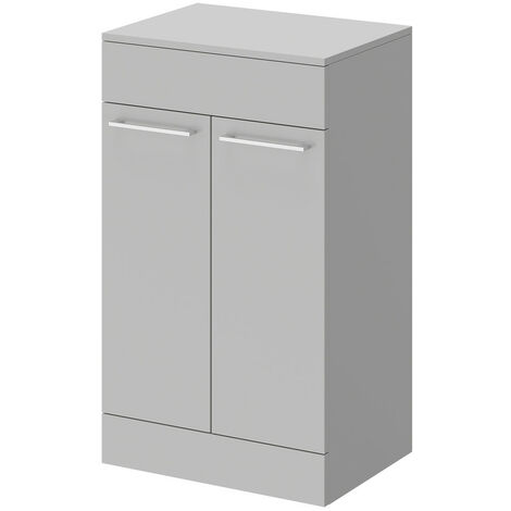 Napoli Gloss Grey Pearl 500mm Floor Standing 2 Door Storage Unit - Gloss Grey Pearl